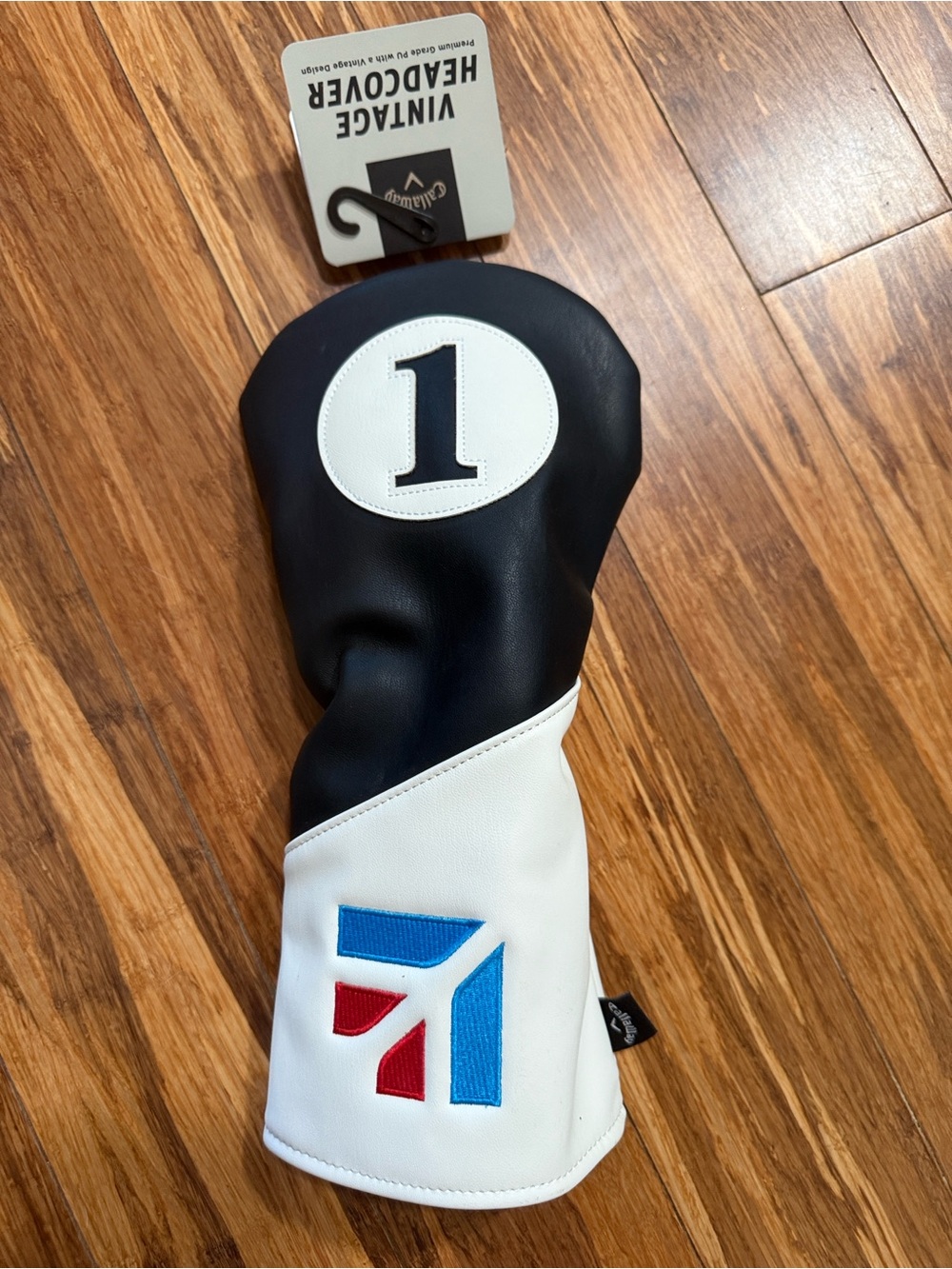 Callaway Black and White Vintage Headcover with Blue & Red Accent